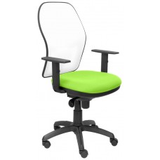 PIQUERAS Y CRESPO Silla Jorquera malla blanca asiento bali verde pistacho