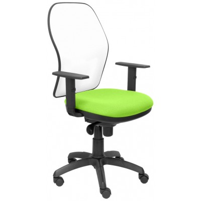 PIQUERAS Y CRESPO Silla Jorquera malla blanca asiento bali verde pistacho