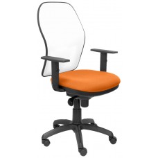 PIQUERAS Y CRESPO Silla Jorquera malla blanca asiento bali naranja