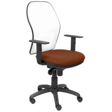 PIQUERAS Y CRESPO Silla Jorquera malla blanca asiento bali marron