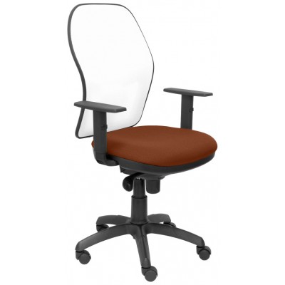 PIQUERAS Y CRESPO Silla Jorquera malla blanca asiento bali marron