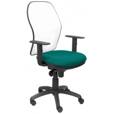 PIQUERAS Y CRESPO Silla Jorquera malla blanca asiento bali turquesa