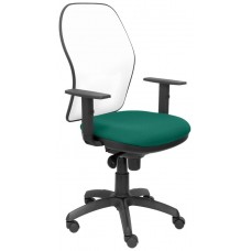 PIQUERAS Y CRESPO Silla Jorquera malla blanca asiento bali verde esmeralda
