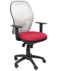 PIQUERAS Y CRESPO Silla Jorquera malla blanca asiento bali granate
