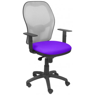 PIQUERAS Y CRESPO Silla Jorquera malla gris asiento bali lila