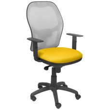 PIQUERAS Y CRESPO Silla Jorquera malla gris asiento bali amarillo