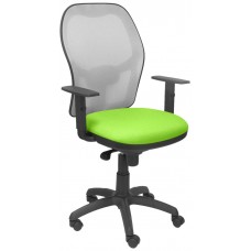PIQUERAS Y CRESPO Silla Jorquera malla gris asiento bali verde pistacho
