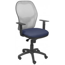 PIQUERAS Y CRESPO Silla Jorquera malla gris asiento bali azul marino
