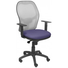 PIQUERAS Y CRESPO Silla Jorquera malla gris asiento bali azul claro