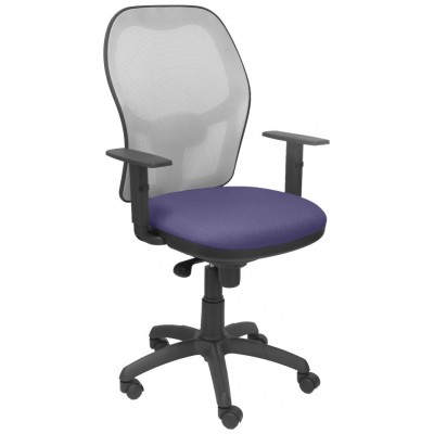 PIQUERAS Y CRESPO Silla Jorquera malla gris asiento bali azul claro