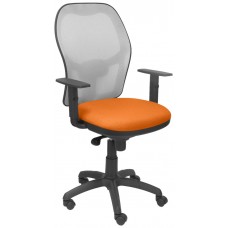 PIQUERAS Y CRESPO Silla Jorquera malla gris asiento bali naranja