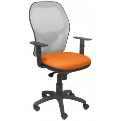 PIQUERAS Y CRESPO Silla Jorquera malla gris asiento bali naranja
