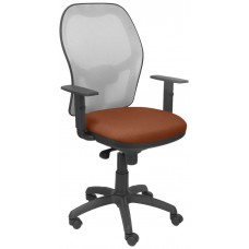PIQUERAS Y CRESPO Silla Jorquera malla gris asiento bali marron