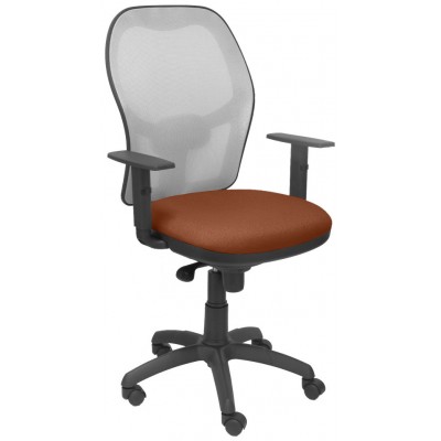 PIQUERAS Y CRESPO Silla Jorquera malla gris asiento bali marron