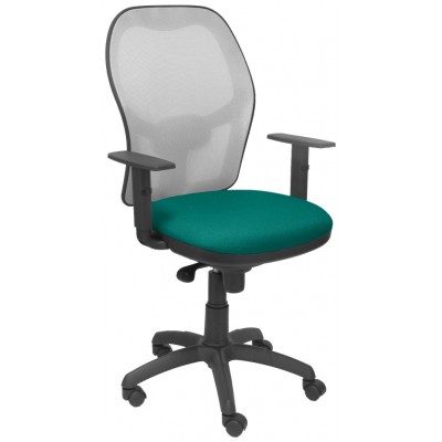 PIQUERAS Y CRESPO Silla Jorquera malla gris asiento bali turquesa