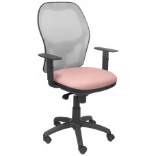 PIQUERAS Y CRESPO Silla Jorquera malla gris asiento bali rosa palido