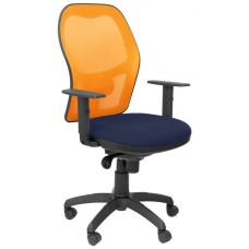 PIQUERAS Y CRESPO Silla Jorquera malla naranja asiento bali azul marino