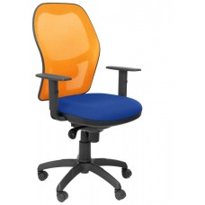 PIQUERAS Y CRESPO Silla Jorquera malla naranja asiento bali azul