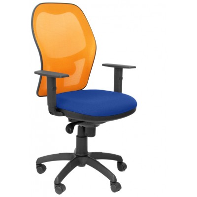 PIQUERAS Y CRESPO Silla Jorquera malla naranja asiento bali azul