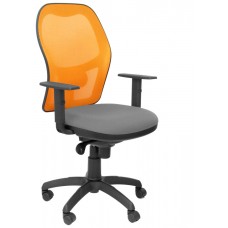 PIQUERAS Y CRESPO Silla Jorquera malla naranja asiento bali gris claro