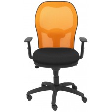 PIQUERAS Y CRESPO Silla Jorquera malla naranja asiento bali negro