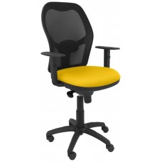 PIQUERAS Y CRESPO Silla Jorquera malla negra asiento bali amarillo