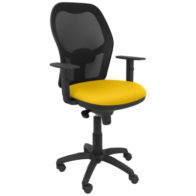 PIQUERAS Y CRESPO Silla Jorquera malla negra asiento bali amarillo