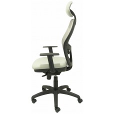 PIQUERAS Y CRESPO Silla Jorquera malla gris asiento bali gris claro con cabecero fijo