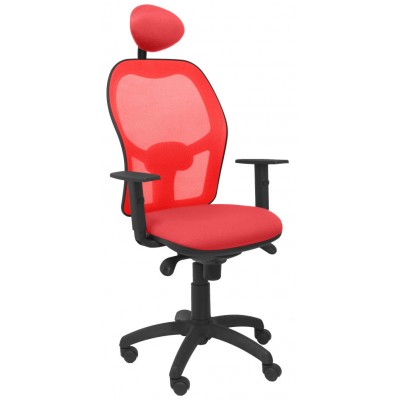 PIQUERAS Y CRESPO Silla Jorquera malla roja asiento bali rojo con cabecero fijo