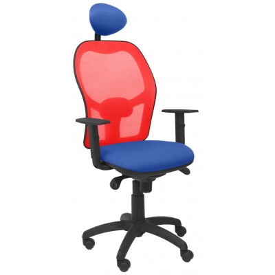 PIQUERAS Y CRESPO Silla Jorquera malla roja asiento bali azul con cabecero fijo