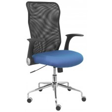 PIQUERAS Y CRESPO Silla Minaya respaldo malla negro asiento bali azul marino