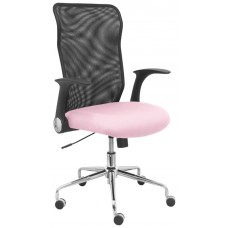 PIQUERAS Y CRESPO Silla Minaya respaldo malla negro asiento bali rosa palido