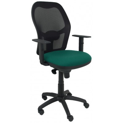 PIQUERAS Y CRESPO Silla Jorquera malla negra asiento bali verde esmeralda