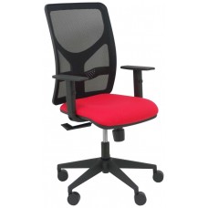 PIQUERAS Y CRESPO Silla Motilla malla negra asiento bali rojo brazo regulable