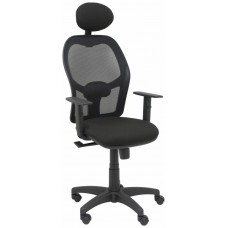 PIQUERAS Y CRESPO Silla Alocen malla negra asiento bali negro brazos regulables cabecero fijo