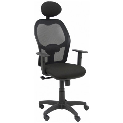 PIQUERAS Y CRESPO Silla Alocen malla negra asiento bali negro brazos regulables cabecero fijo