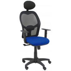 PIQUERAS Y CRESPO Silla Alocen malla negra asiento bali azul brazos regulables cabecero fijo