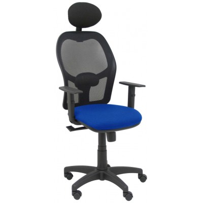 PIQUERAS Y CRESPO Silla Alocen malla negra asiento bali azul brazos regulables cabecero fijo