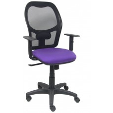 PIQUERAS Y CRESPO Silla Alocen malla negra asiento bali lila brazos regulables