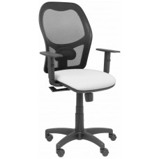 PIQUERAS Y CRESPO Silla Alocen malla negra asiento bali blanco brazos regulables