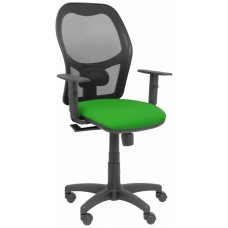 PIQUERAS Y CRESPO Silla Alocen malla negra asiento bali verde brazos regulables