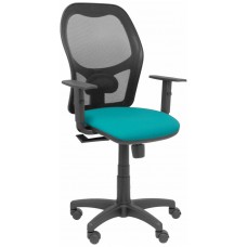 PIQUERAS Y CRESPO Silla Alocen malla negra asiento bali turquesa brazos regulables