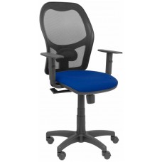 PIQUERAS Y CRESPO Silla Alocen malla negra asiento bali azul marino brazos regulables