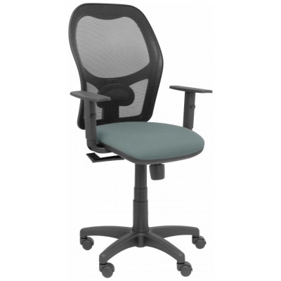 PIQUERAS Y CRESPO Silla Alocen malla negra asiento bali gris brazos regulables