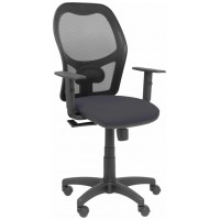 PIQUERAS Y CRESPO Silla Alocen malla negra asiento bali gris oscuro brazos regulables PIQUERAS Y CRESPO Silla Alocen malla negra asiento bali gris oscuro brazos regulables