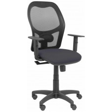 PIQUERAS Y CRESPO Silla Alocen malla negra asiento bali gris oscuro brazos regulables
