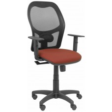 PIQUERAS Y CRESPO Silla Alocen malla negra asiento bali marron brazos regulables