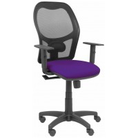 PIQUERAS Y CRESPO Silla Alocen malla negra asiento bali morado brazos regulables