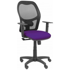 PIQUERAS Y CRESPO Silla Alocen malla negra asiento bali morado brazos regulables
