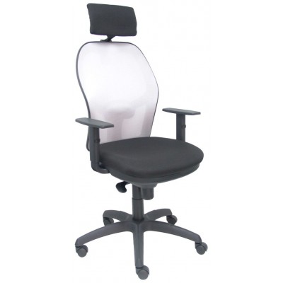 PIQUERAS Y CRESPO Silla Jorquera malla gris asiento bali negro cabecero regulable